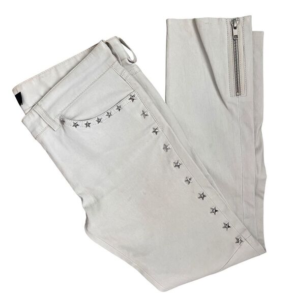 Isabel Marant White Leather Pants with Star Studs Size 36 FR. 4 USA - Picture 6 of 10